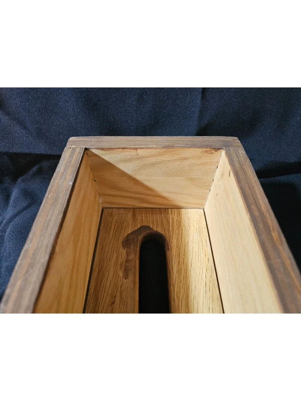 Vintage Heavy Wood Tissue Box Cover Rustic Country Decor Rectangular 11.5X4.5